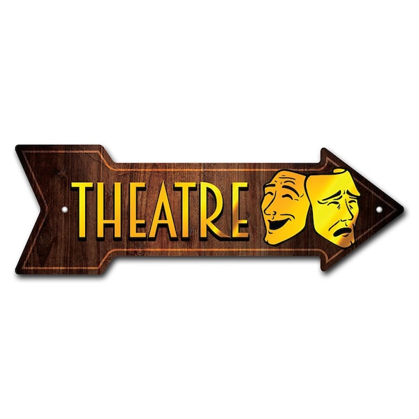 Theatre Arrow Sign Funny Home Decor 36in Wide